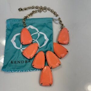 Kendra Scott Vibrant Orange Necklace with Gold Accents